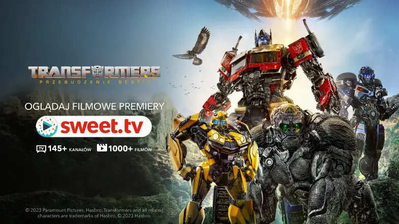 Obejrzyj jedną z najbardziej spektakularnych produkcji filmowych 2023 roku: "Transformers: Przebudzenie Bestii" online w SWEET.TV